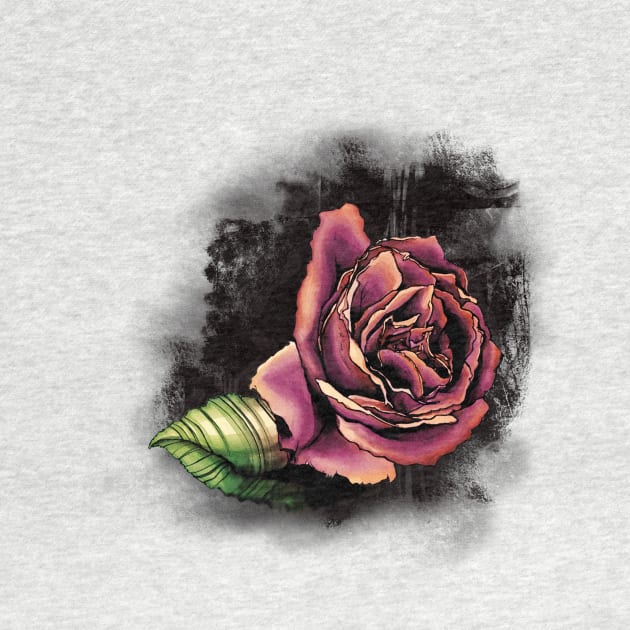 Inked Watercolor Rose by brittney_taylor13